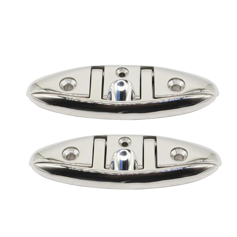 Jecoupoon 4-1/2" 5" 6" 8" Marine Boat Dock Cleats 316 Stainless Flip Up Cleats Folding Cleat with Screws and Nuts (5" 2pcs) - Image 3